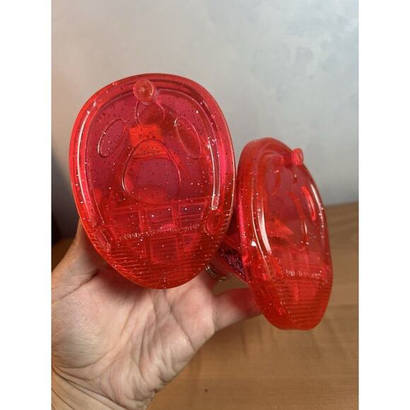 Build a Bear Pink Sparkly Jelly Flip Flops Shoe Sandals - Picture 5 of 5